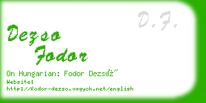 dezso fodor business card